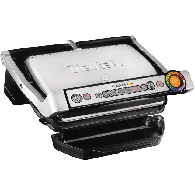Image of TEFAL OptiGrill GC713D40 Health Grill - Stainless Steel, Stainless Steel