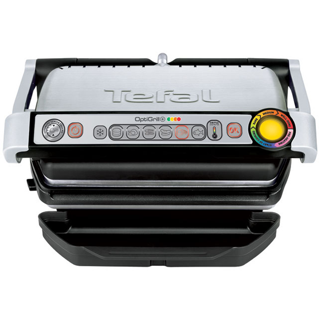 Image of TEFAL OptiGrill GC713D40 Health Grill - Stainless Steel, Stainless Steel