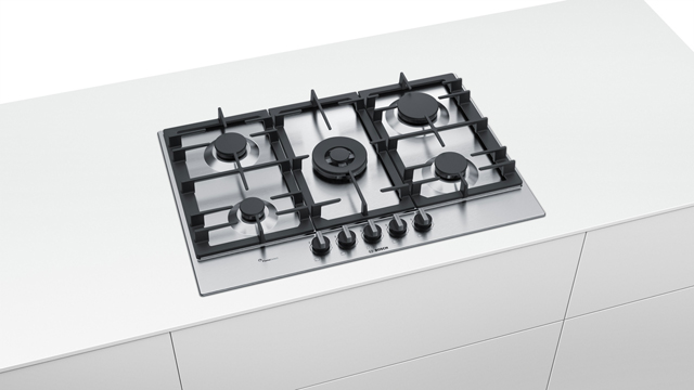 Image of BOSCH Serie 6 PCQ7A5B90 Gas Hob - Stainless Steel, Stainless Steel