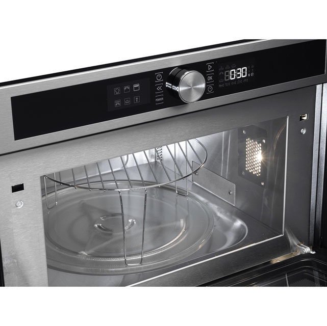 Image of HOTPOINT Class 4 MD 454 IX H Built-In Microwave with Grill - Stainless Steel, Stainless Steel
