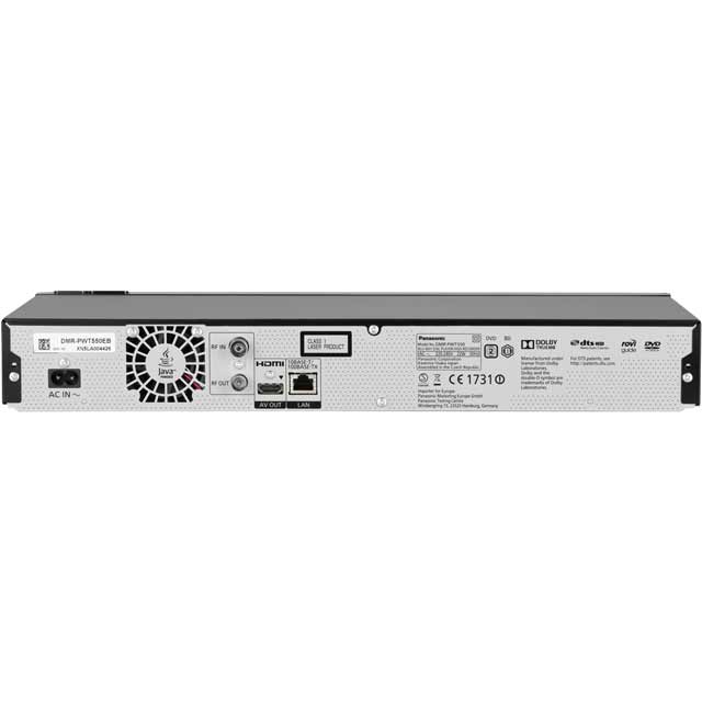 Image of Panasonic DMR-PWT550EB Blu-Ray Player and HDD Recorder with Freeview Play, Black