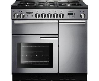 Image of Rangemaster Professional+ 90 Dual Fuel Range Cooker - Stainless Steel, Stainless Steel