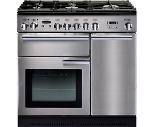 Image of Rangemaster Professional Plus PROP90NGFSS/C 90cm Gas Range Cooker with Electric Fan Oven - Stainless Steel - A+/A Rated