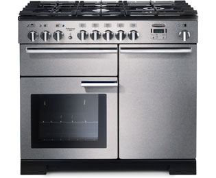 Image of Rangemaster Professional Deluxe PDL100DFFSS/C 100cm Dual Fuel Range Cooker - Stainless Steel - A/A Rated