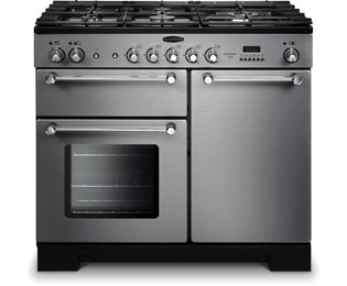 Image of Rangemaster Kitchener KCH100DFFSS/C 100cm Dual Fuel Range Cooker - Stainless Steel / Chrome - A/A Rated