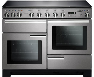 Image of Rangemaster Professional Deluxe PDL110EISS/C 110cm Electric Range Cooker with Induction Hob - Stainless Steel / Chrome - A/A Rated