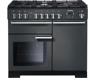Image of Rangemaster Professional Deluxe PDL100DFFSL/C 100cm Dual Fuel Range Cooker - Slate - A/A Rated