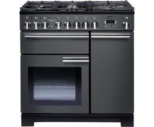 Image of Rangemaster Professional Deluxe PDL90DFFSL/C 90cm Dual Fuel Range Cooker - Slate - A/A Rated