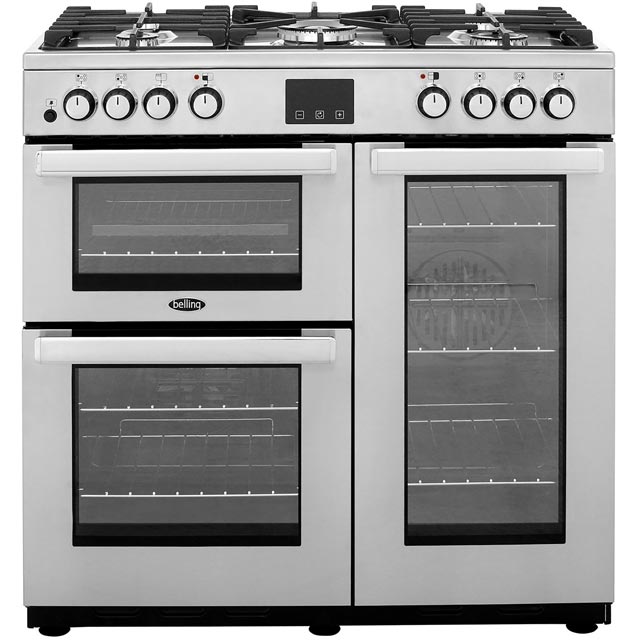 Image of Belling Cookcentre90DFTProf 90cm Dual Fuel Range Cooker - Stainless Steel - A/A Rated