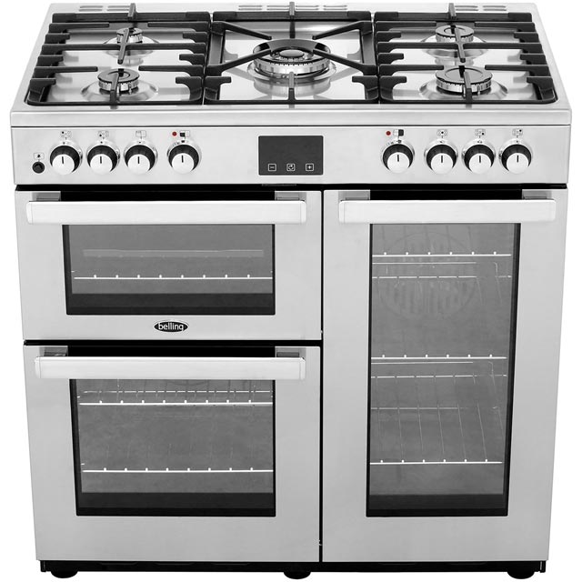 Image of Belling Cookcentre90DFTProf 90cm Dual Fuel Range Cooker - Stainless Steel - A/A Rated