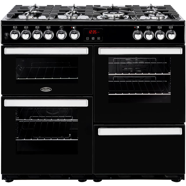Image of Belling Cookcentre100DFT 100cm Dual Fuel Range Cooker - Black - A/A Rated