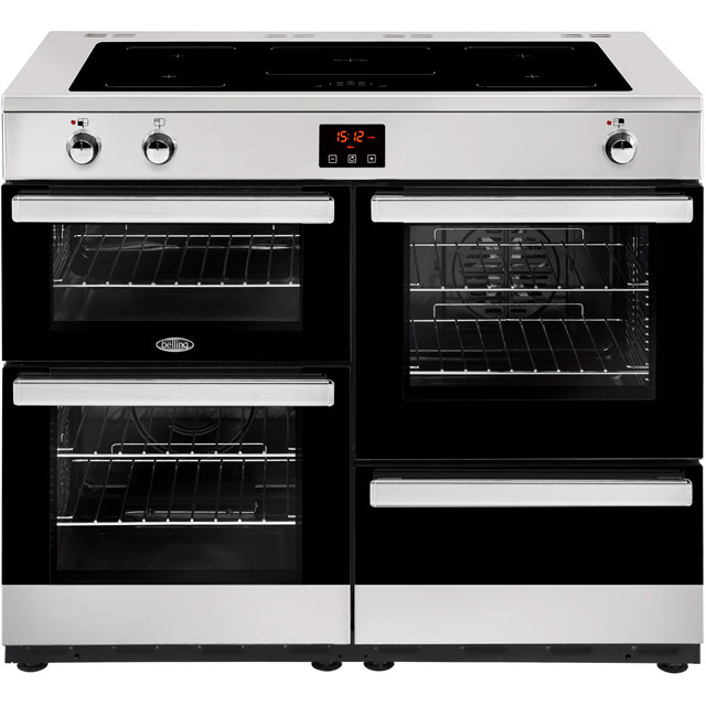 Image of Belling Cookcentre100Ei 100cm Electric Range Cooker with Induction Hob - Stainless Steel - A/A Rated
