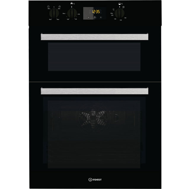 Image of Indesit Aria IDD6340BL Built In Electric Double Oven - Black - A/A Rated